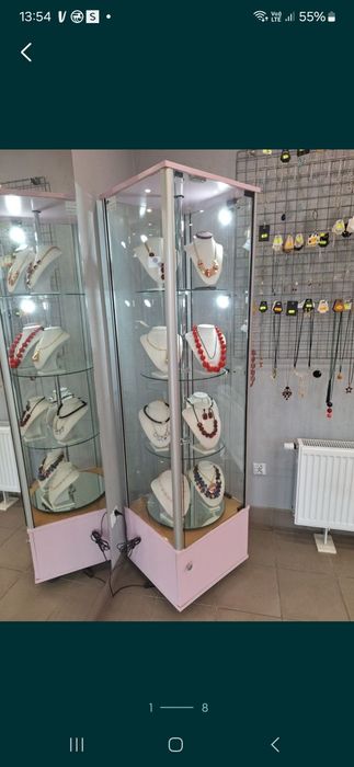 Witryna ekspozycyjna, gablota jubilerska obrotowa