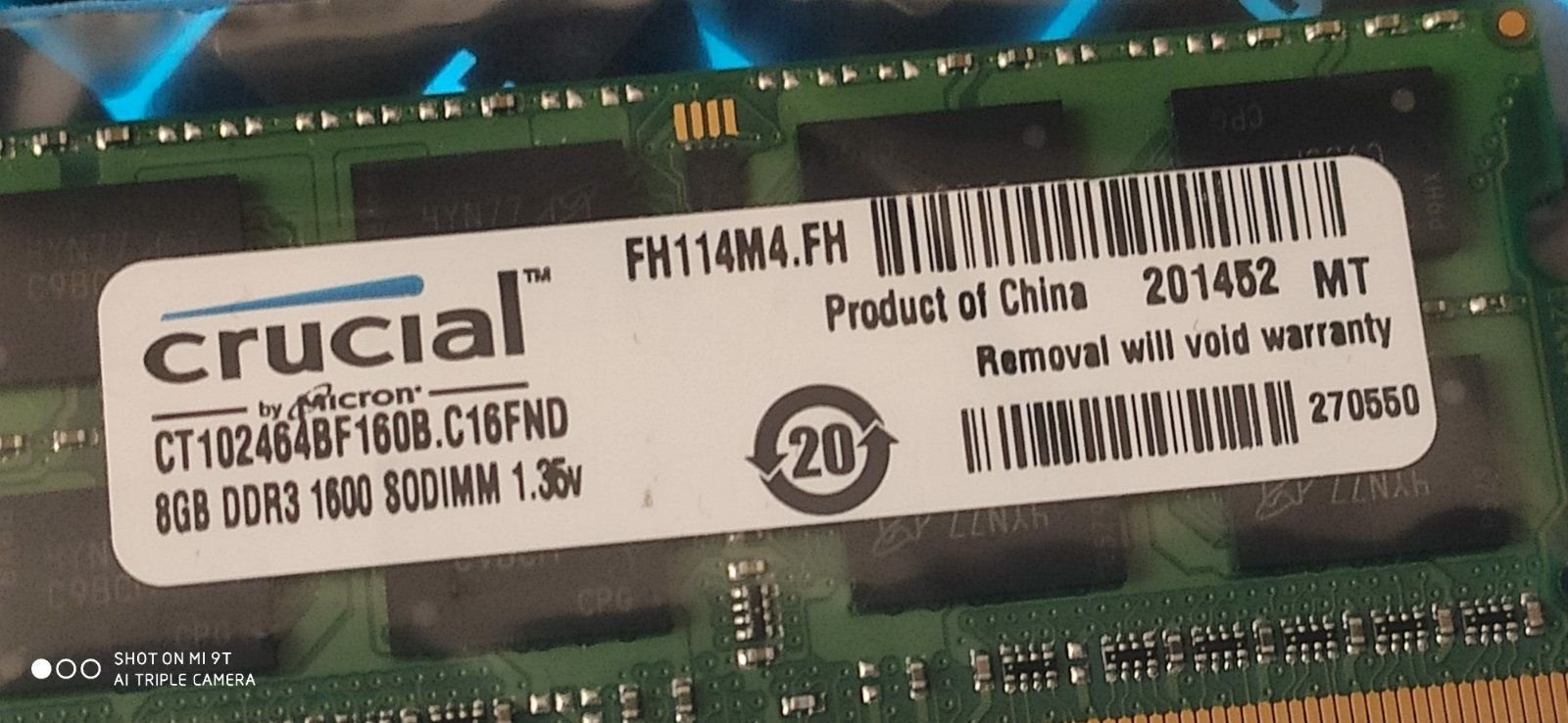 Crucial DDR3L ДДР3 16gb 16гб 1600 MHz (8Гб+8Gb) ноутбука нетбука НОВА