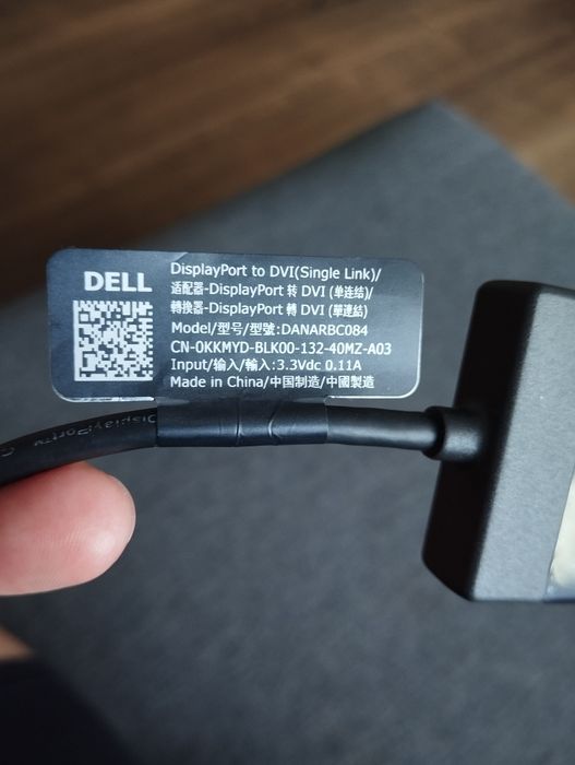 Dell adapter display port do DVI( single link)