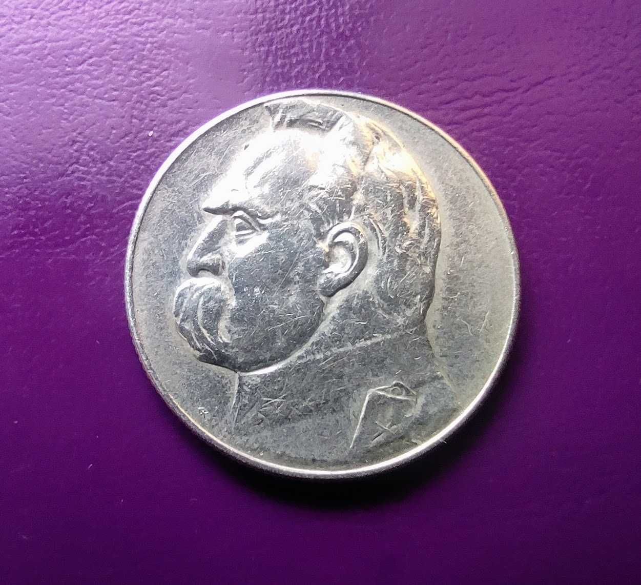 Moneta II RP 5 zł 1936 ''PIŁSUDSKI'' - Srebro - Oryginał - Piękna!