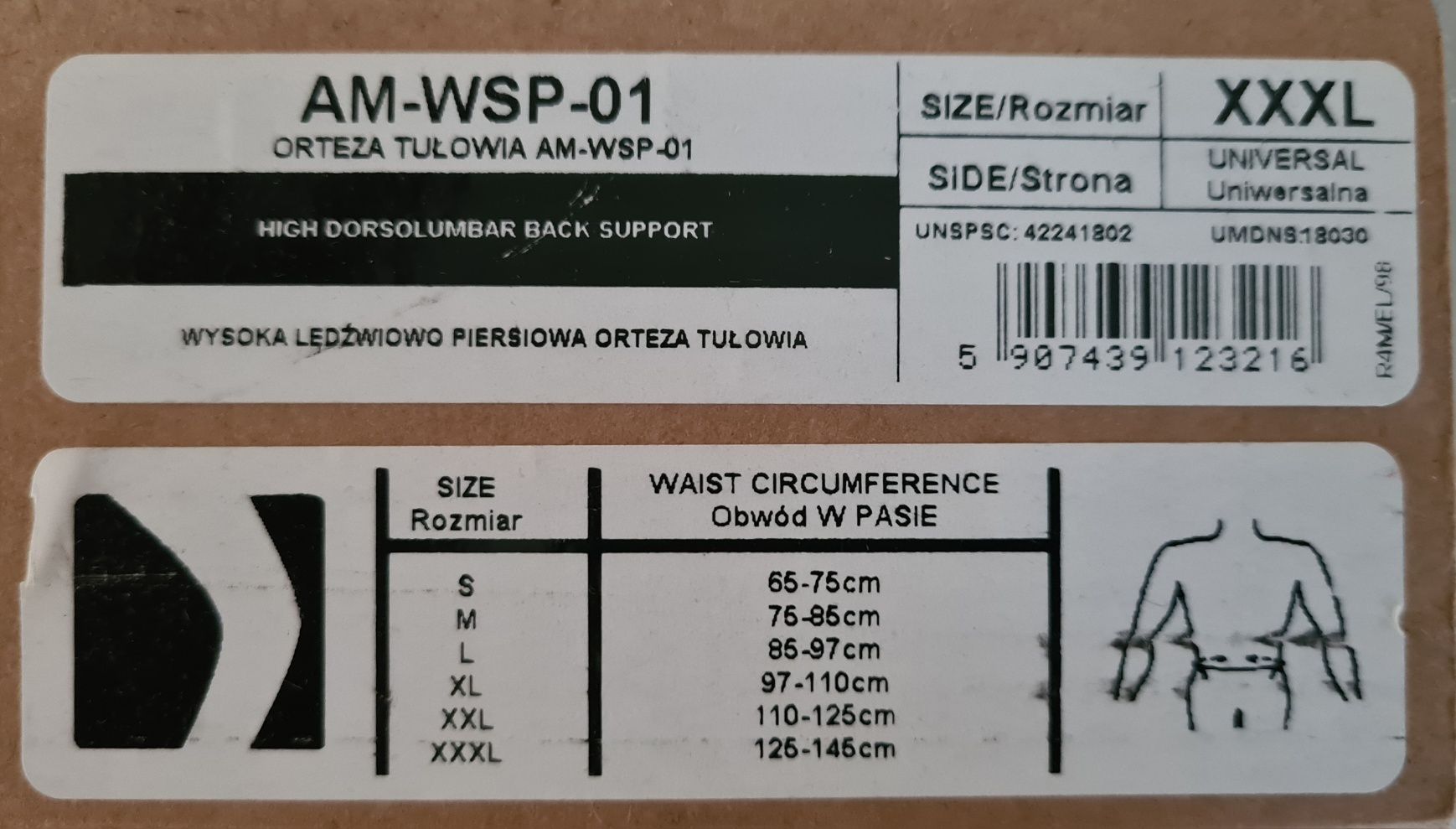 Orteza tułowia AM-WSP-01 gorset