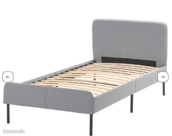 Cama solteiro IKEA Slattum (s/colchão) - Cinza