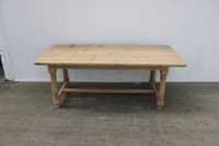 Solidny oczyszczony kolonialny stół dębowy z litego drewna 195cm  495