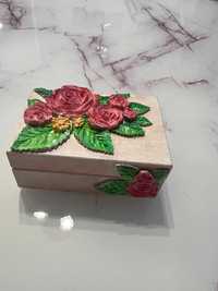 drewniane pudełko - rękodzieło handmade decoupage