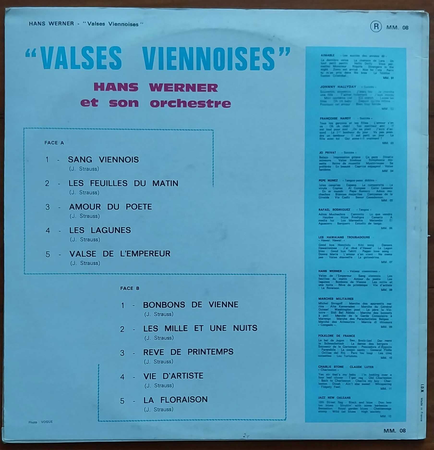 vinil: Hans Werner et Son Orchestre “Valses viennoises”