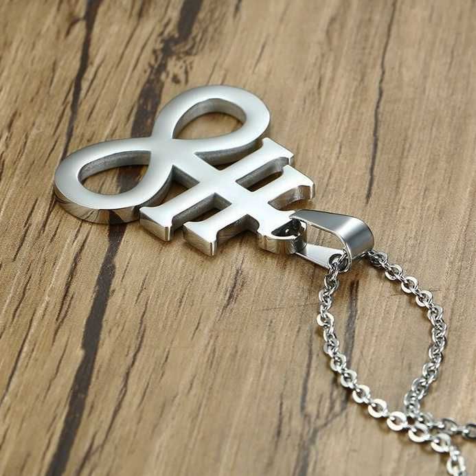 Krzyż Sigil Lewiatana Satanistyczny amulet talizman stal nierdzewna