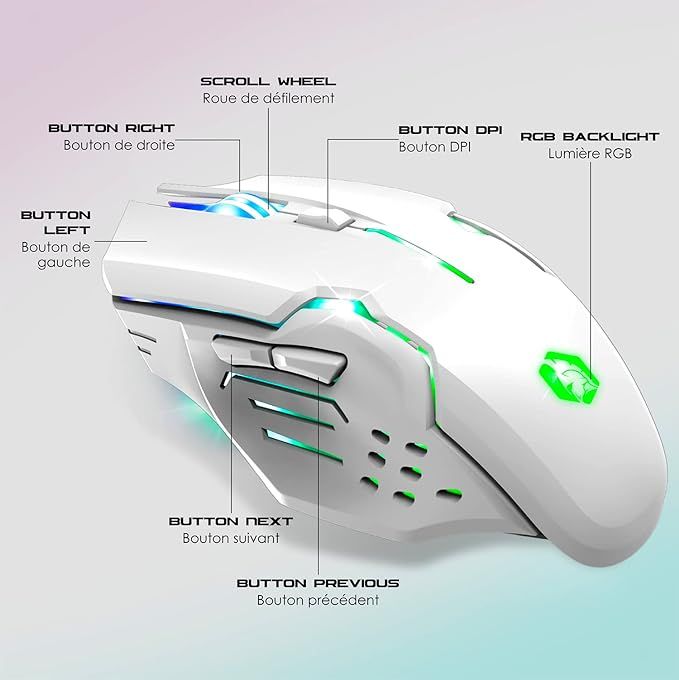 empire gaming bezprzewodowa podświetlana mysz dla graczy vv