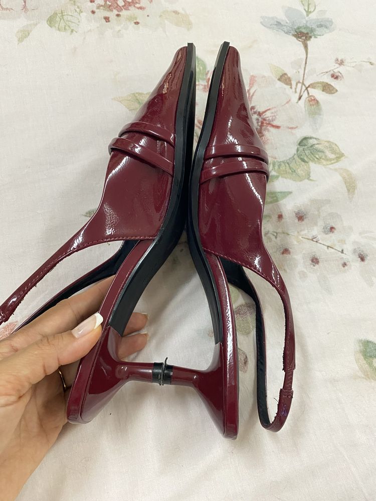 Sapatos breskha verniz bordô