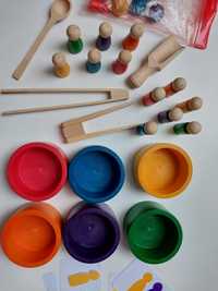 Pomoc Montessori, sorter kolorów, przekładanka, schematy