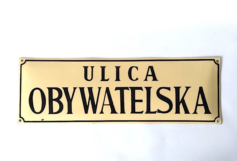 Szyld tablica emaliowana loft beton industrial ulica Obywatelska