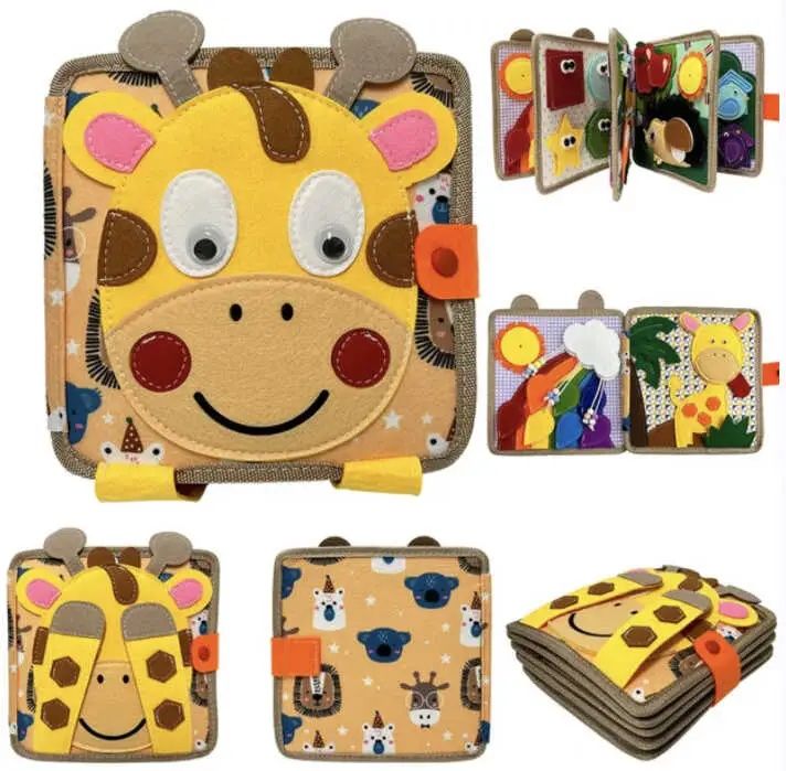 Бізіборд  фетровий, вивчення форм, кольорів, тварин, пальчикові ігри