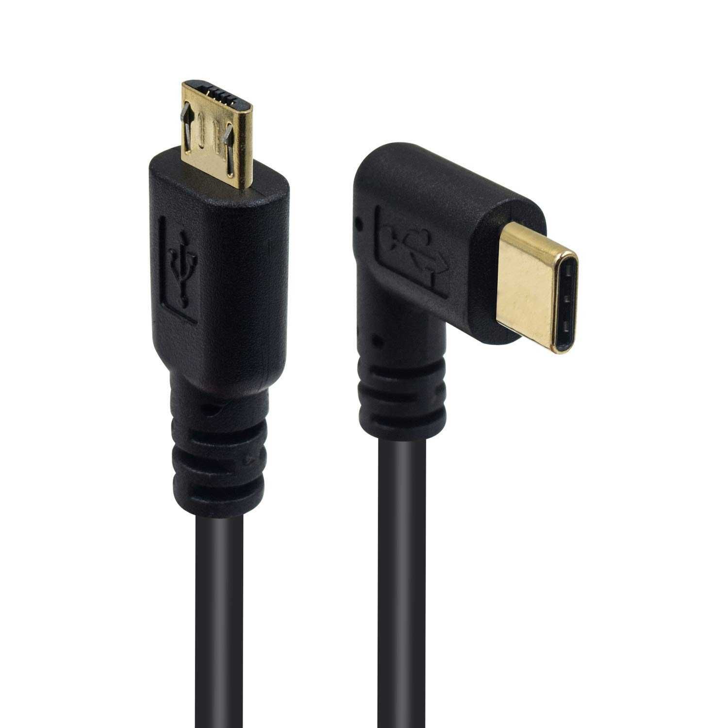Przejściówka DUTTEK kabel USB TYP C 90° do Micro USB 25 CM