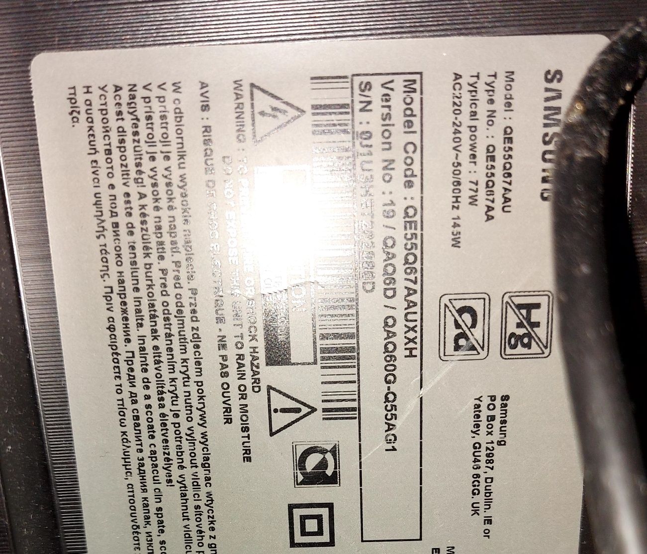 Samsung QLED QE55Q67AAU 55” 4K Smart TV (Q67A)