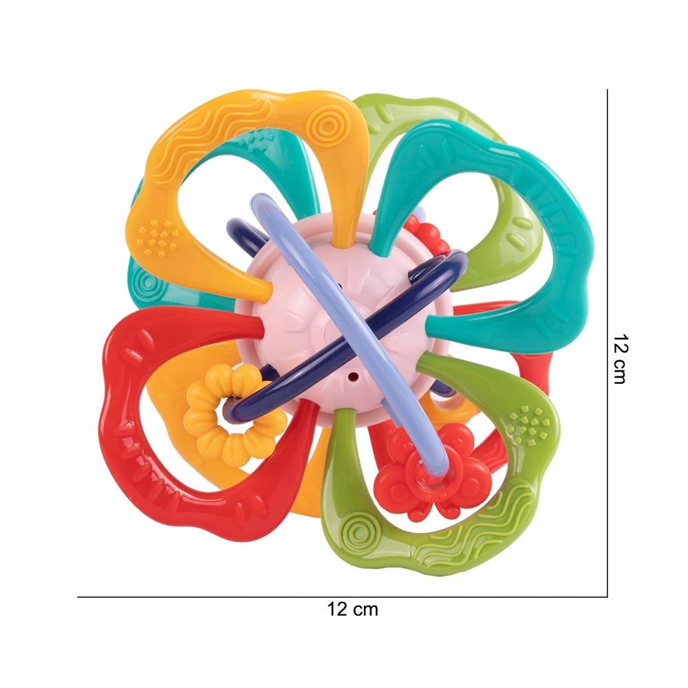 Grzechotka Miękka Piłka Sensoryczna Gryzak Malucha