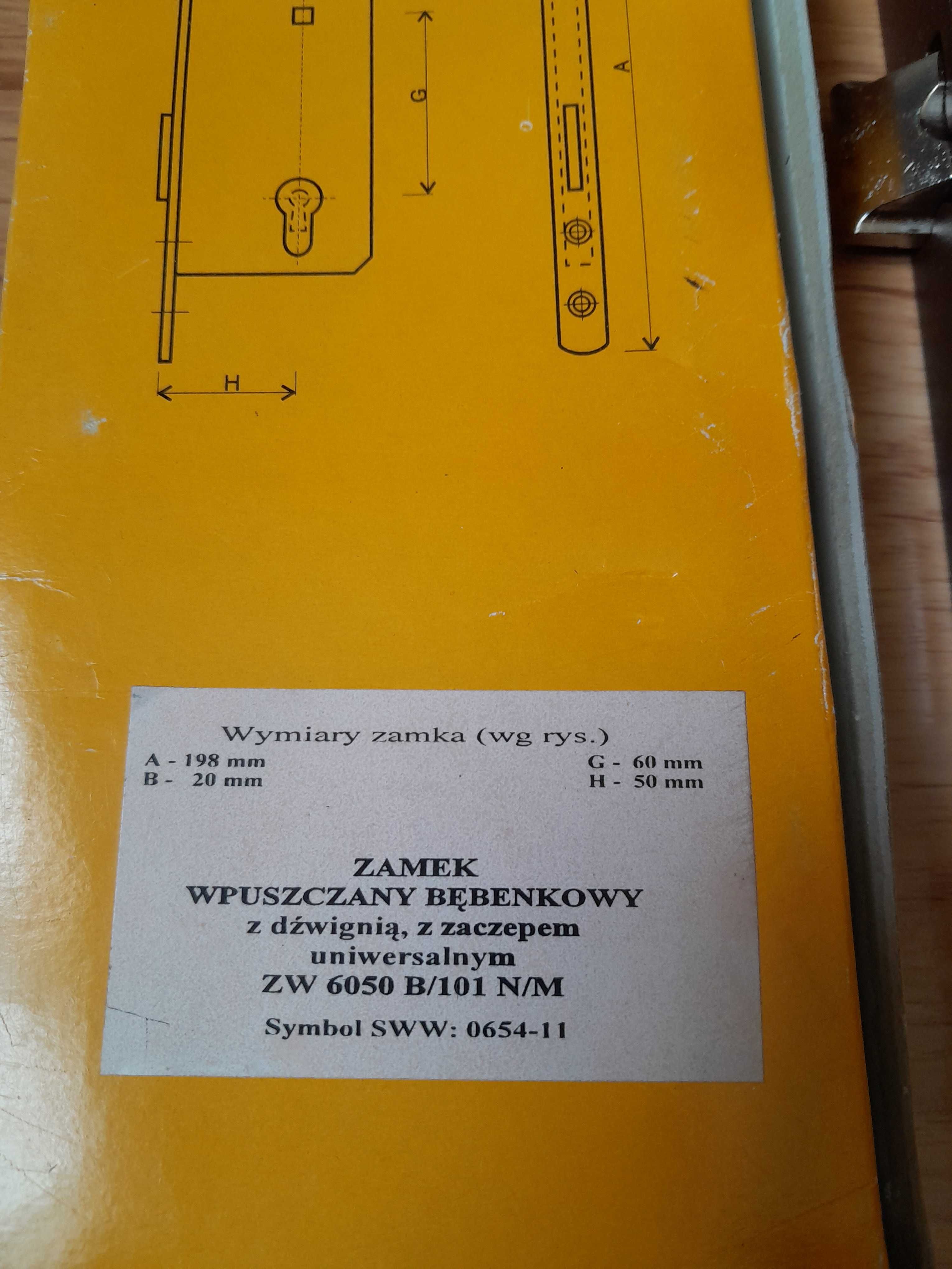 Zamek wpuszczany bębenkowy LOB z zaczepem uniwersalnym ZW 6050