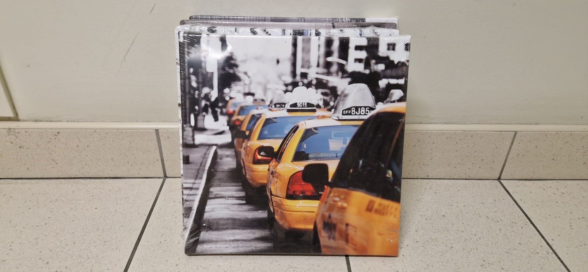 Zestaw komplet 4 szt. obrazek "New York Taxi" 30x30cm