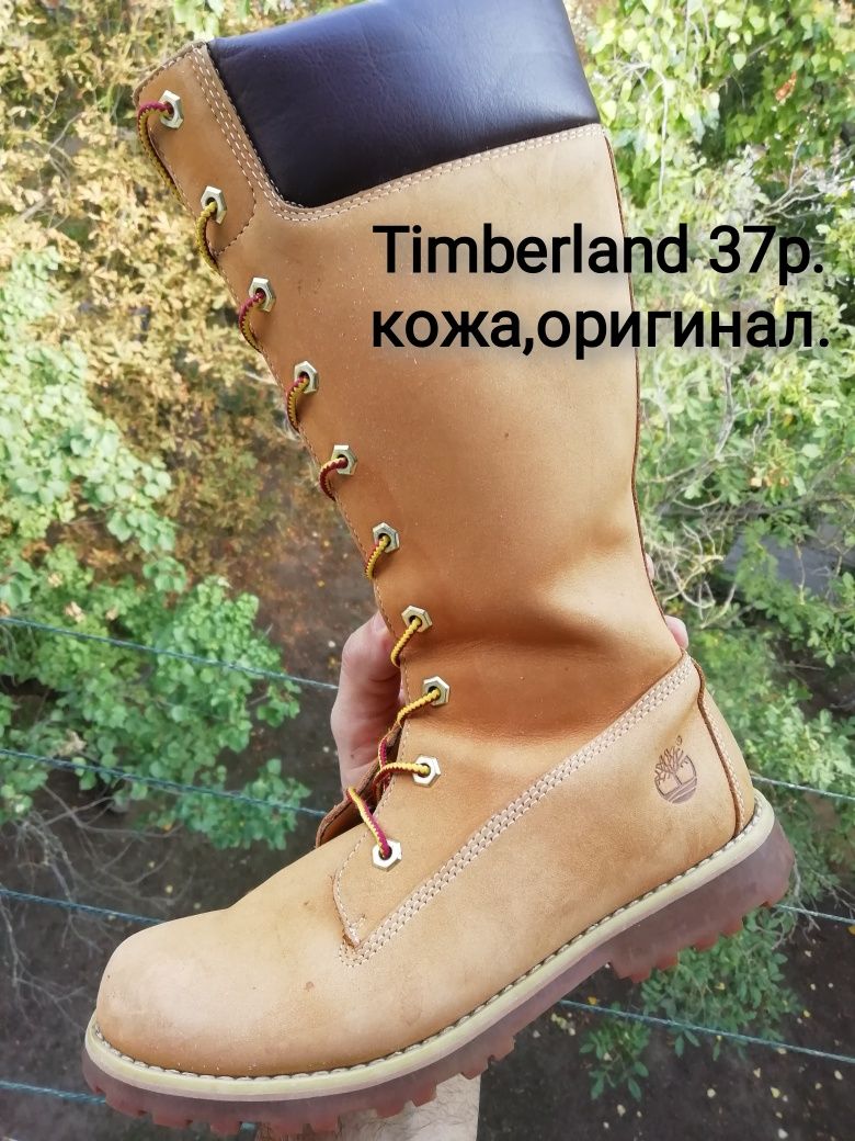 Ботинки женские детские Timberland кожаные классика милитари