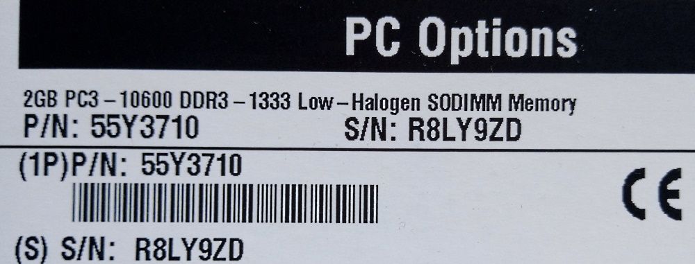 2 Gb SO-DIMM DDR3-1333 (new in box).
