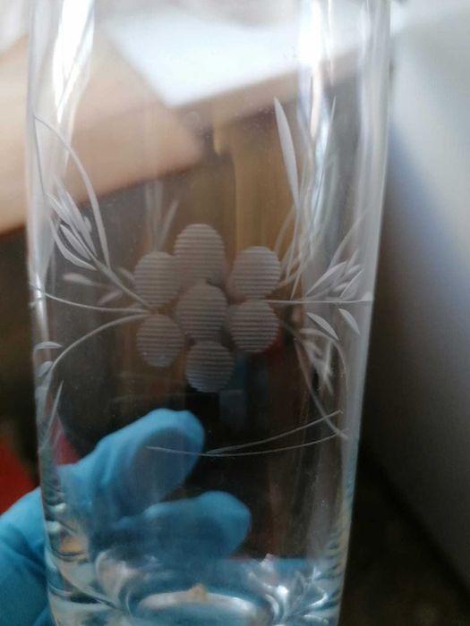 Szklanki literatki z kwiatkiem PRL