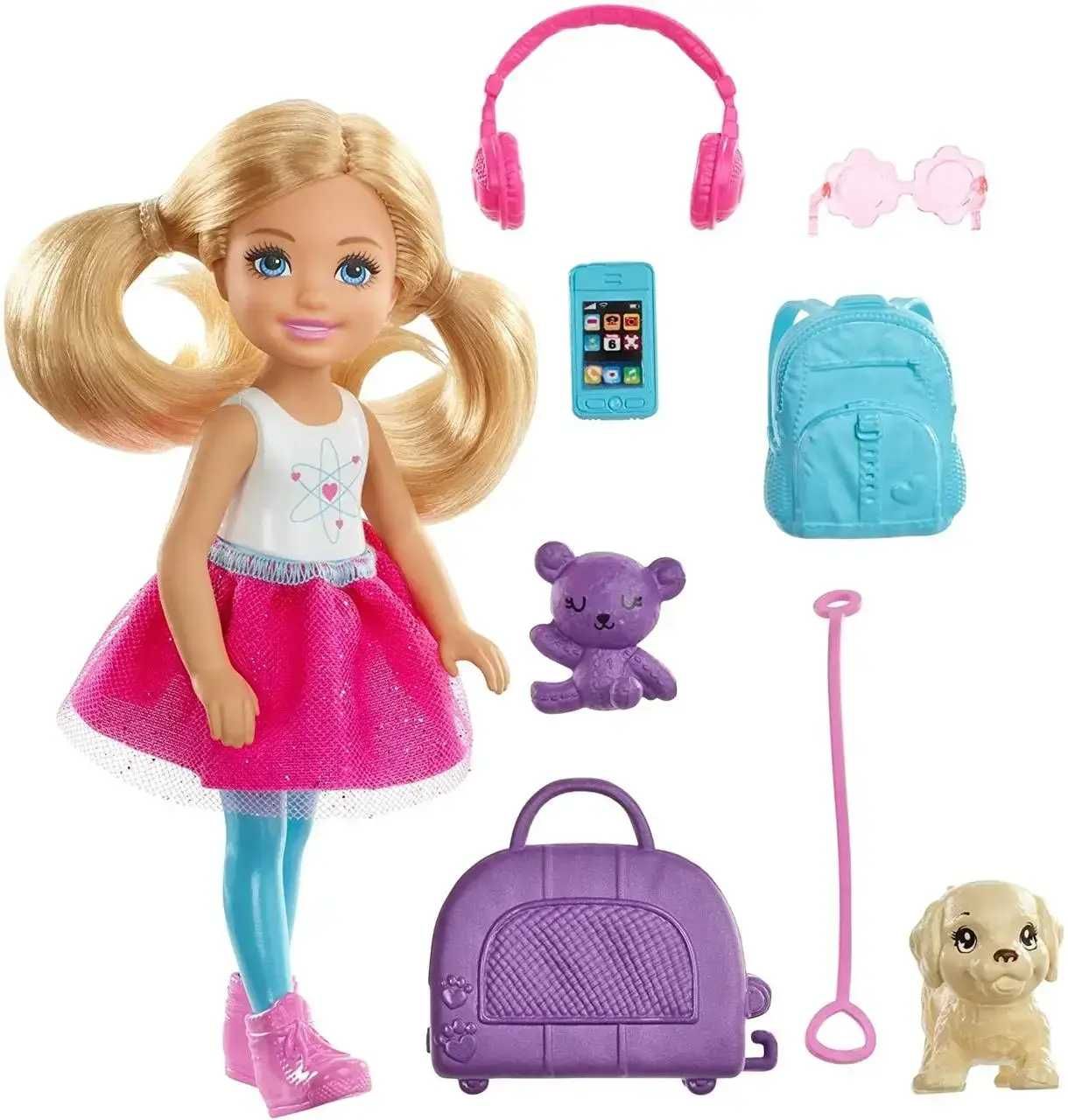 Кукла Барби Челси и набор для путешествий Barbie Travel Chelsea Mattel