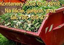 Kontenerowy wywóz gruzu, liści, BIO, odpadów, kontenery 3m6 6m6 8m3