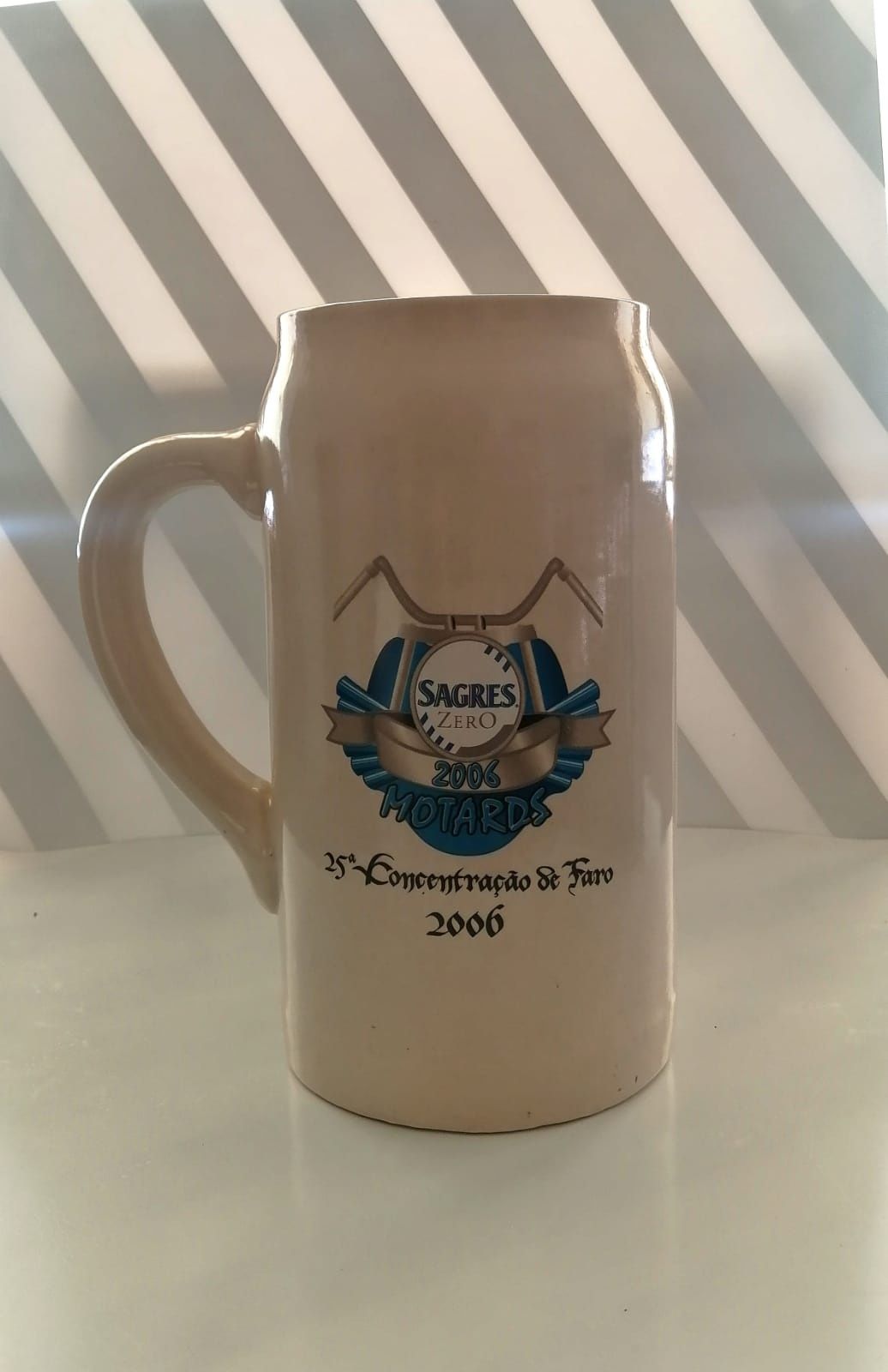 Caneca 1 lt cerveja Sagres Zero, concent Motard Faro 2006