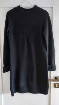 Sukienka sweter dzianinowa dzianina czarna 38 M