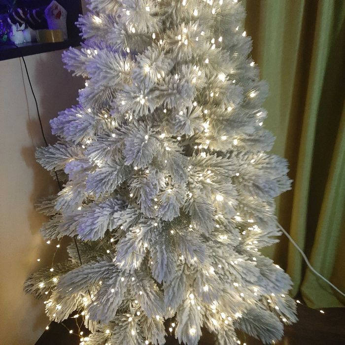 Литая заснеженная сосна 180 см искусственная елка новогодняя со снегом