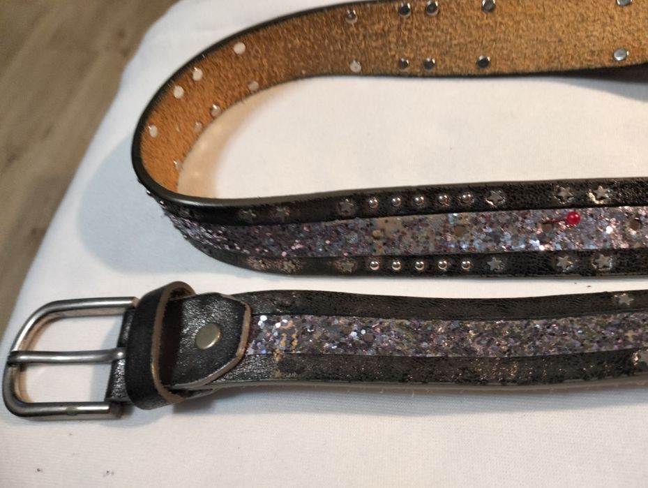 Pasek do spodni czarny z ćwiekami.