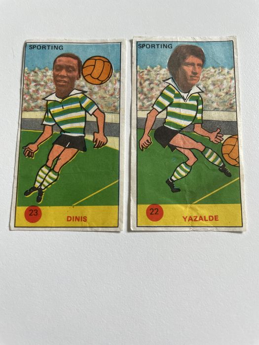 2 cromos Sporting - Yazalde e Dinis