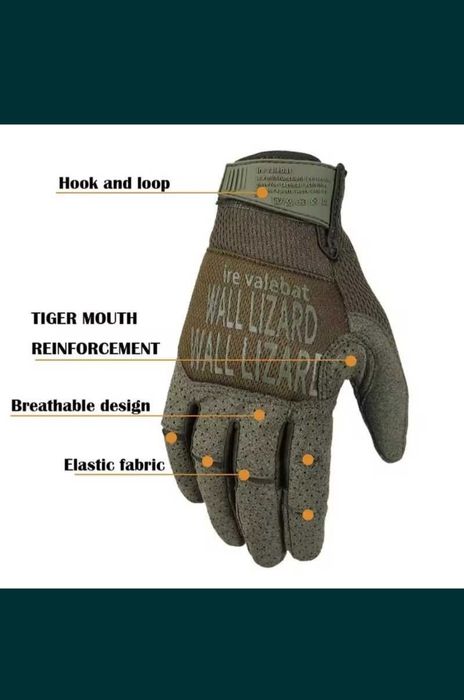 Стрілецькі тактичні рукавички, моделі “Wall lizard” 2024 року. Чорні L