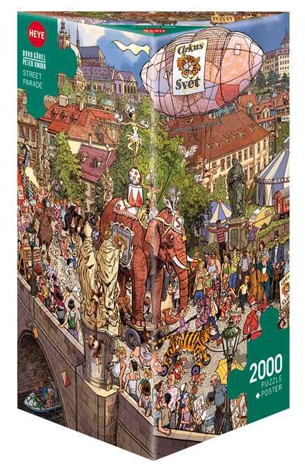 Puzzle Heye 2000 peças "Street Parade" Göbel/Knorr