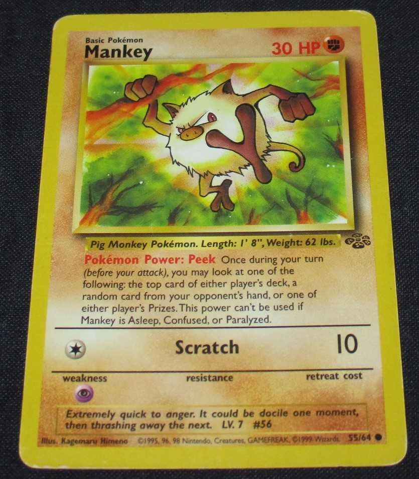 Cartas Pokémon Mankey 55/64 Basic Pokemon 30HP