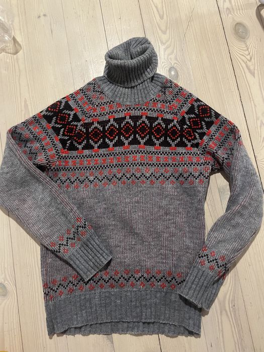 Szary golf we wzory wełna 36