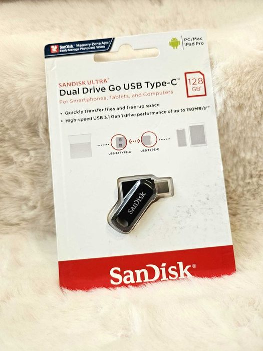 Nowy Pendrive SanDisk Ultra Dual Drive 128 GB – USB C,USB A