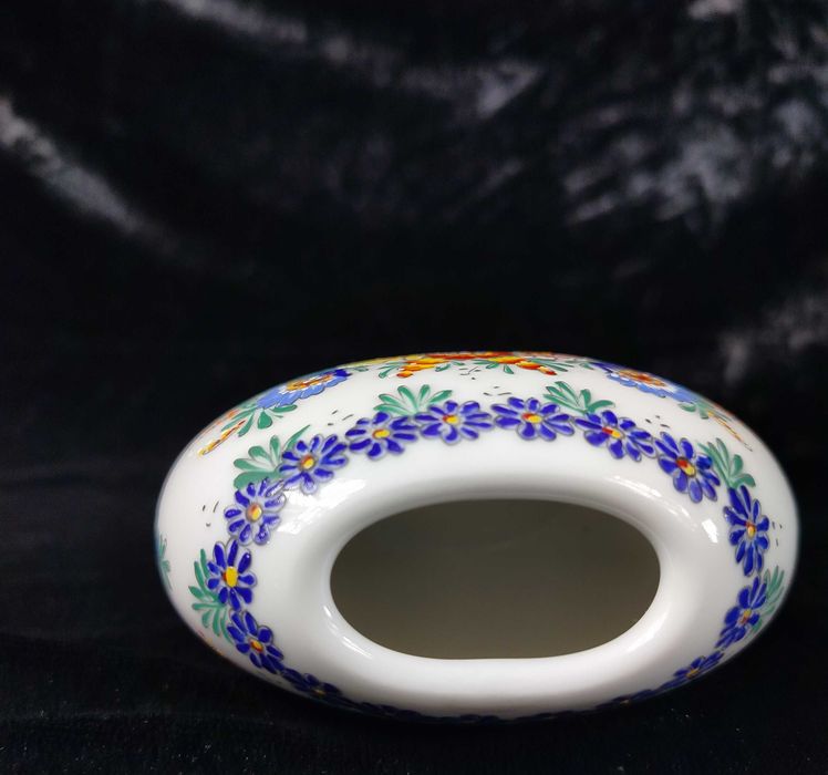 Cepelia Opole ręcznie malowany wazonik porcelana wzory ludowe kwoaty