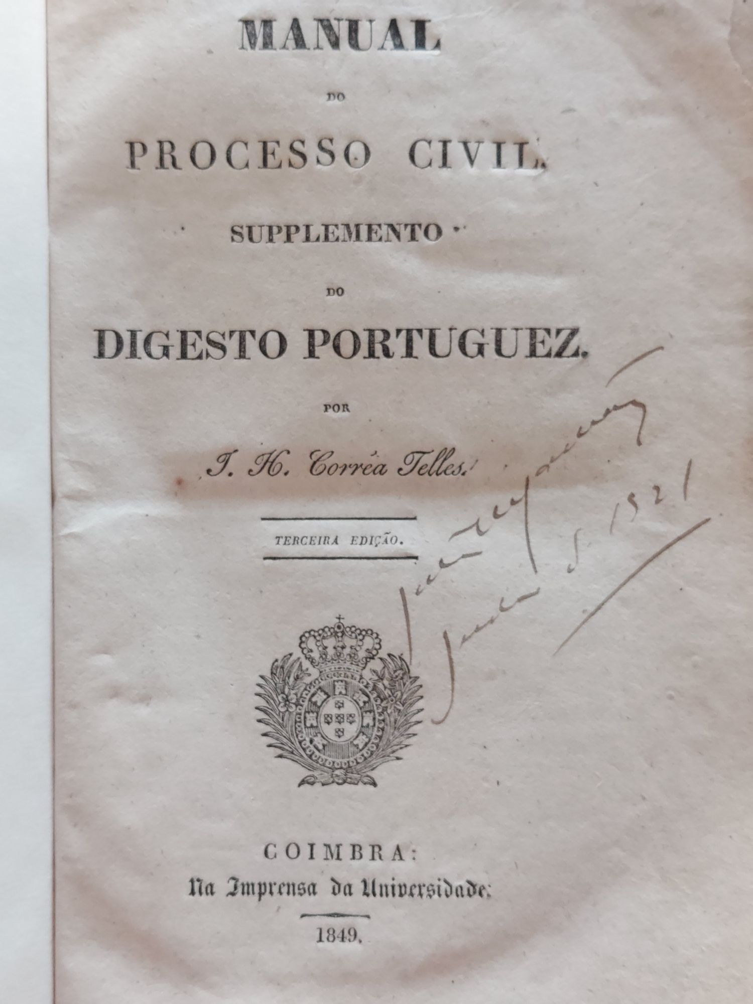 Manual do Processo Civil Supplemento do Digesto Portuguez, 3ª edição