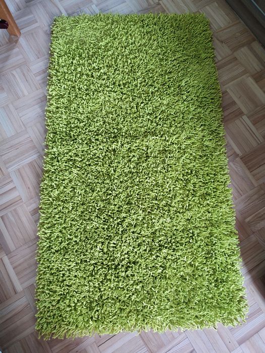 Komplet dwóch dywanów zielonych z włosia