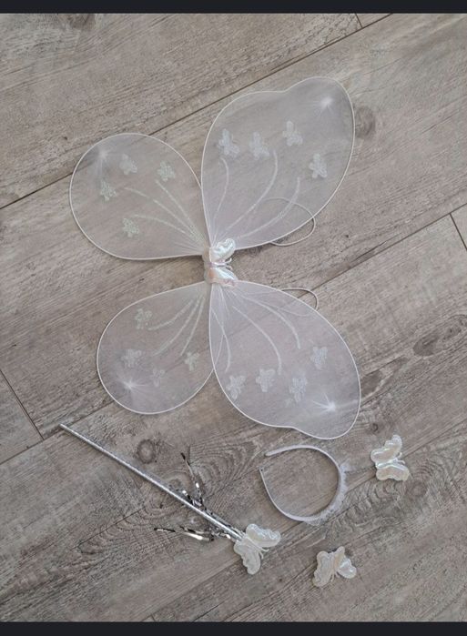 Przebranie, strój Motyl, Wróżka,  Aniołek - 3 el - biały (2)