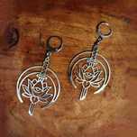 Kolczyki lotos lotus earrings sword miecz sztylet moon księżyc