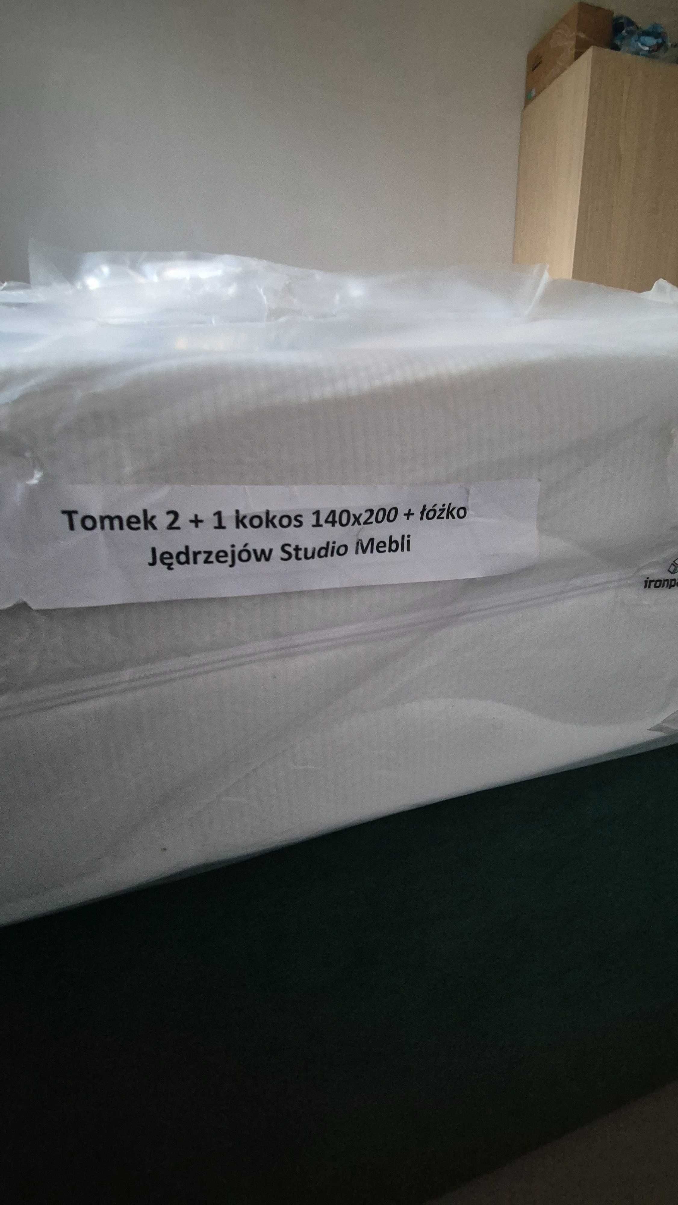 Łóżko z pojemnikiem + MATERAC kokos 140x200