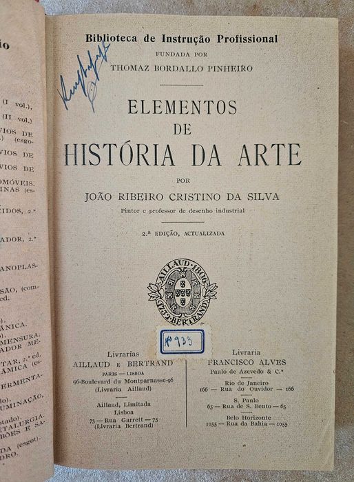 Livro antigo - Elementos de História de Arte