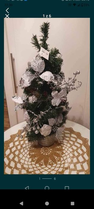 Choinka srebrna złota czerwona