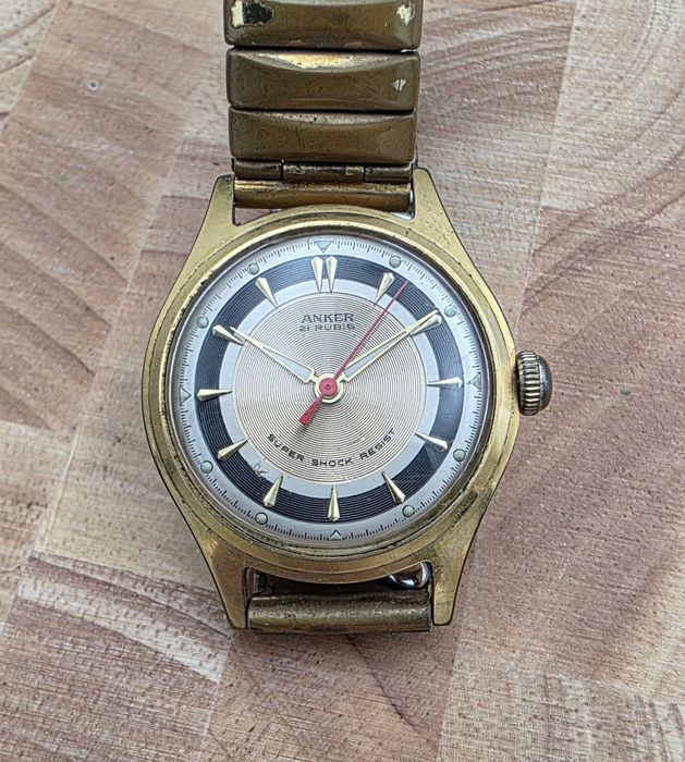 Pozłacany męski Anker Super Shock Resist vintage 20 microns