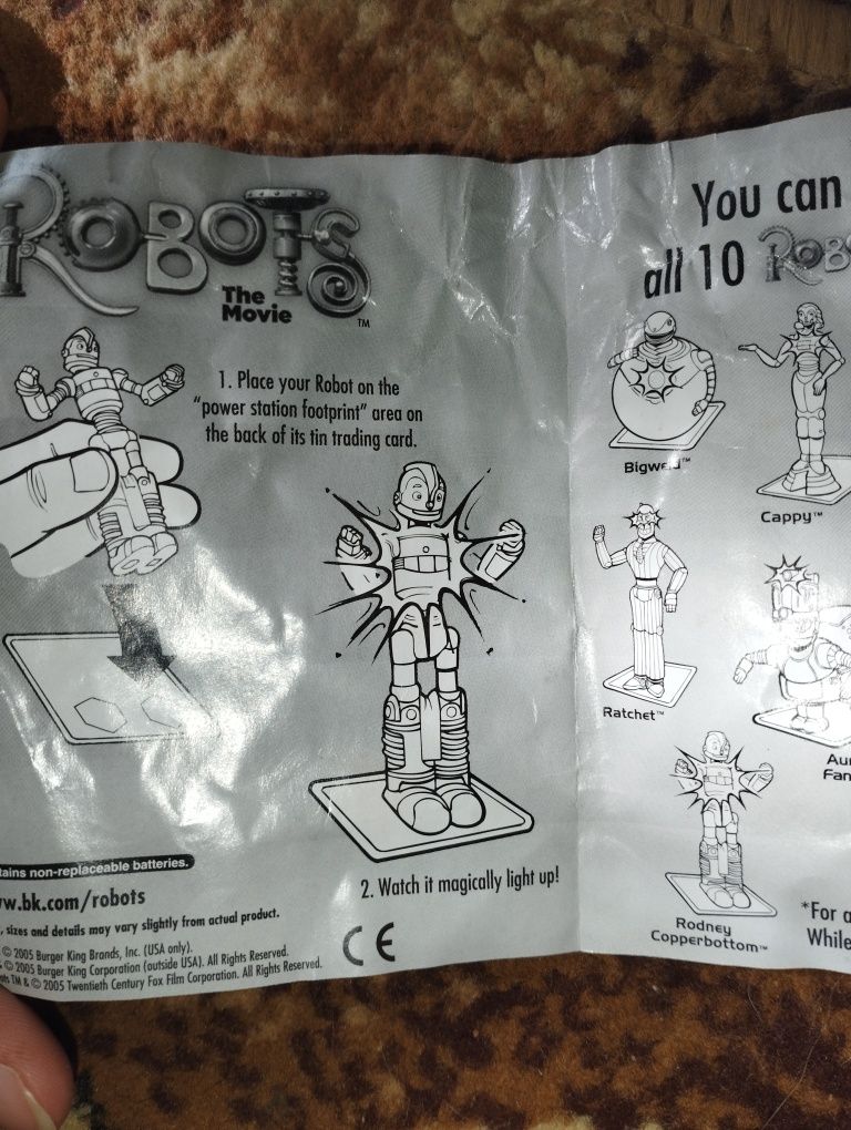 Фігурка Burger king 2005 Бургер Кінг Robots Cappy Робот Каппі