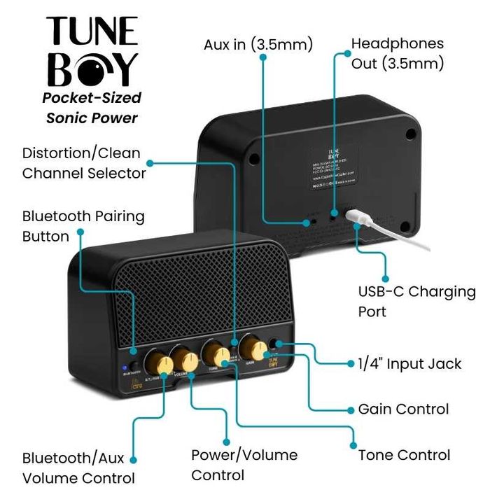 Миниатюрный гитарный усилитель CFG TuneBoy (с аккумулятором)