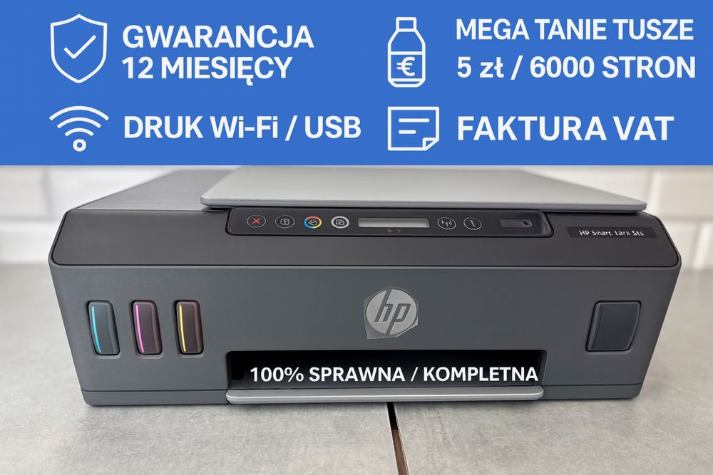 HP Smart Tank 555 Drukarka z tanimi tuszami tania w eksploatacji wifi