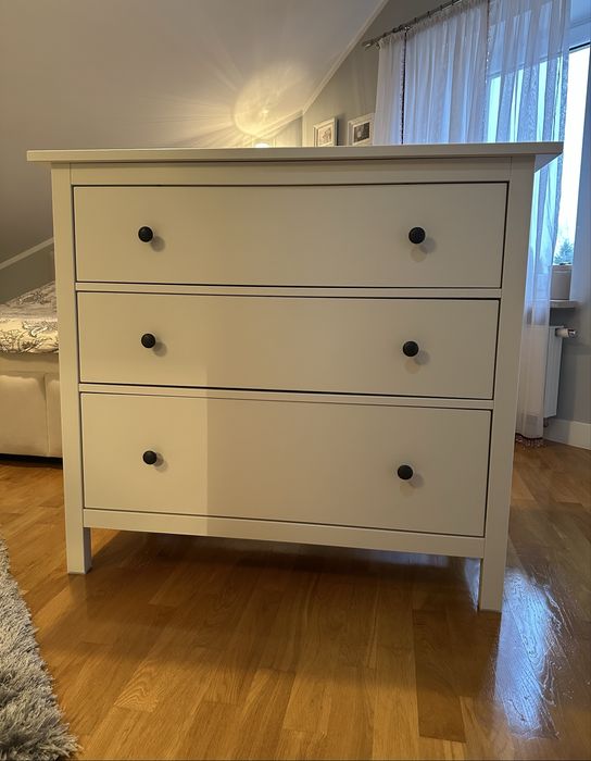 Komoda Hemnes 3 szuflady biała bejca 108/96 cm