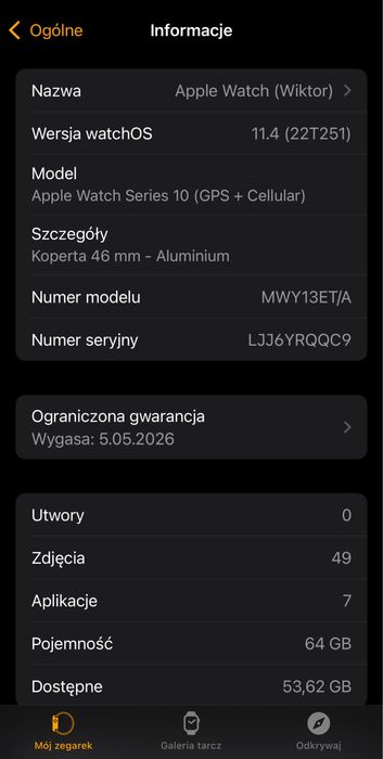 Apple Watch 10  46mm GPS+Cellular Nowy!
