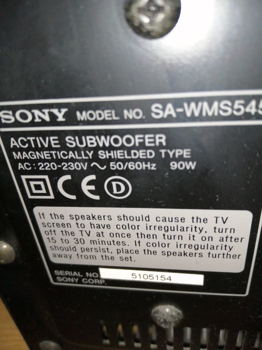 Sistema de som SONY 5.1 -Em excelente estado.